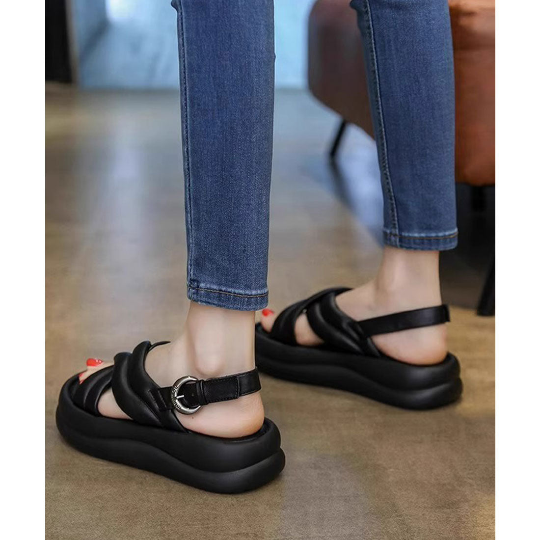 ミニミニストア miniministore クロスストラップサンダル厚底シューズ夏靴 （シルバー） シルバー