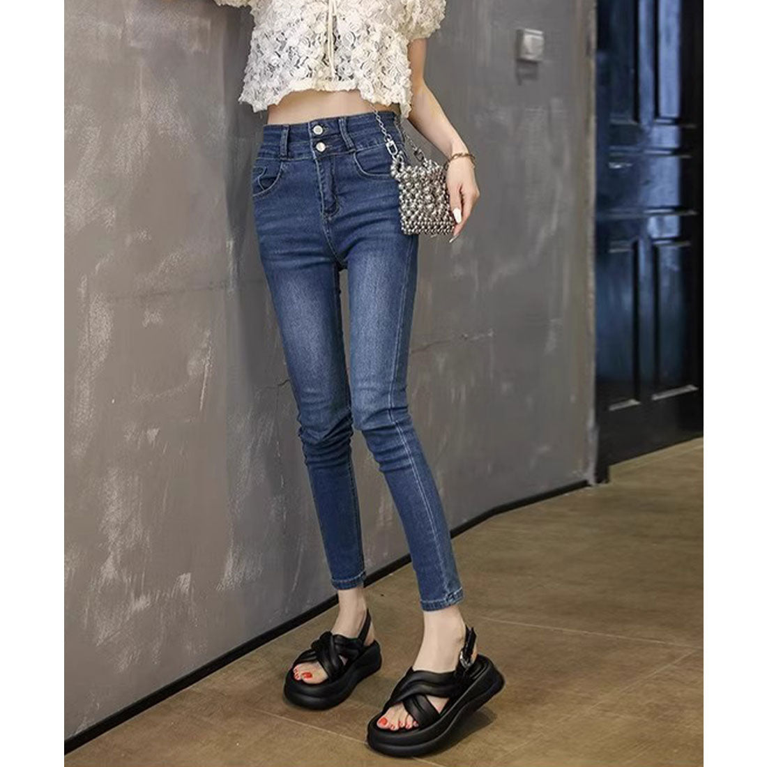 ミニミニストア miniministore クロスストラップサンダル厚底シューズ夏靴 （シルバー） シルバー