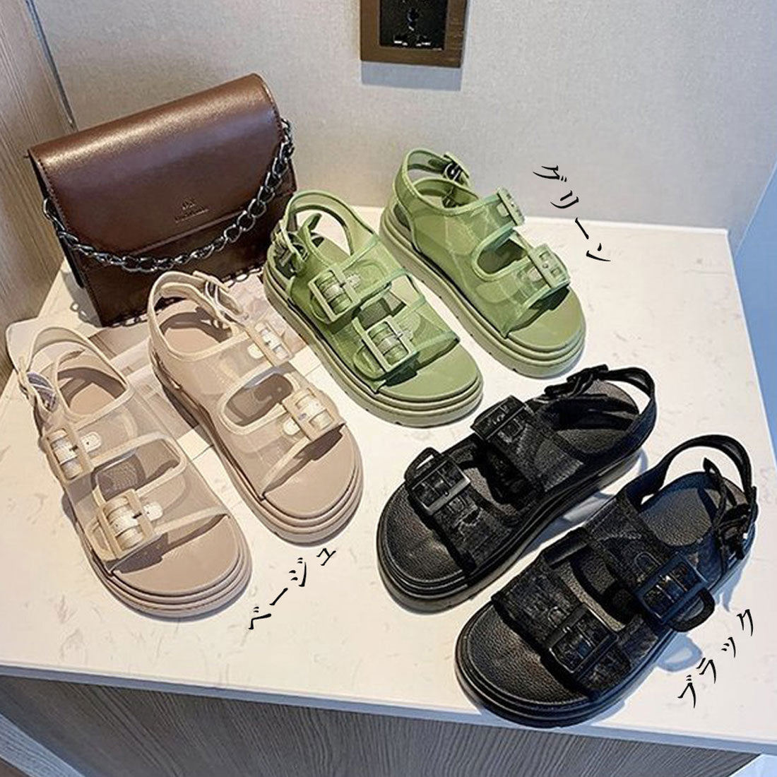 サンダル レディース メッシュサンダル夏