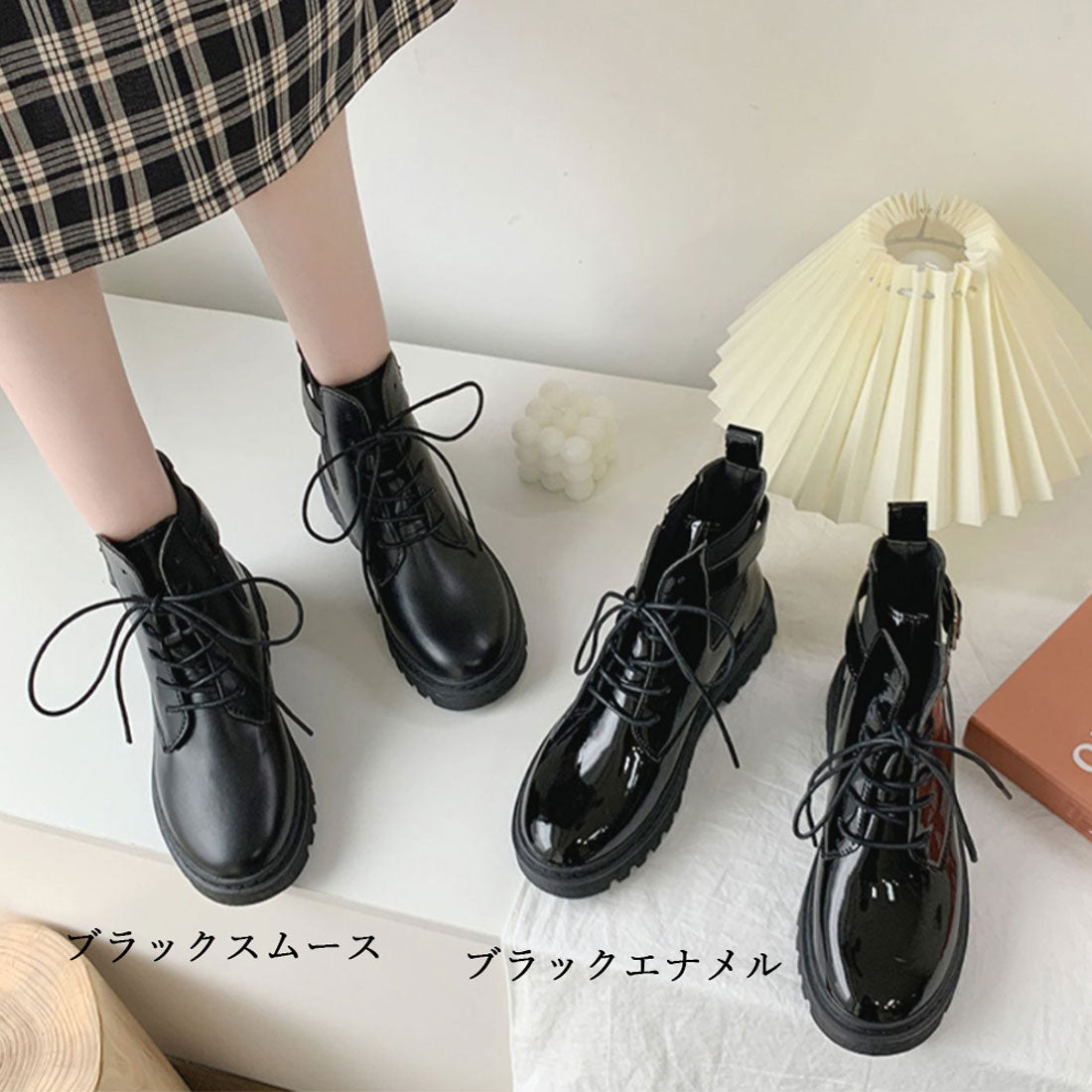 ショートブーツ レディース厚底ブーツ韓国