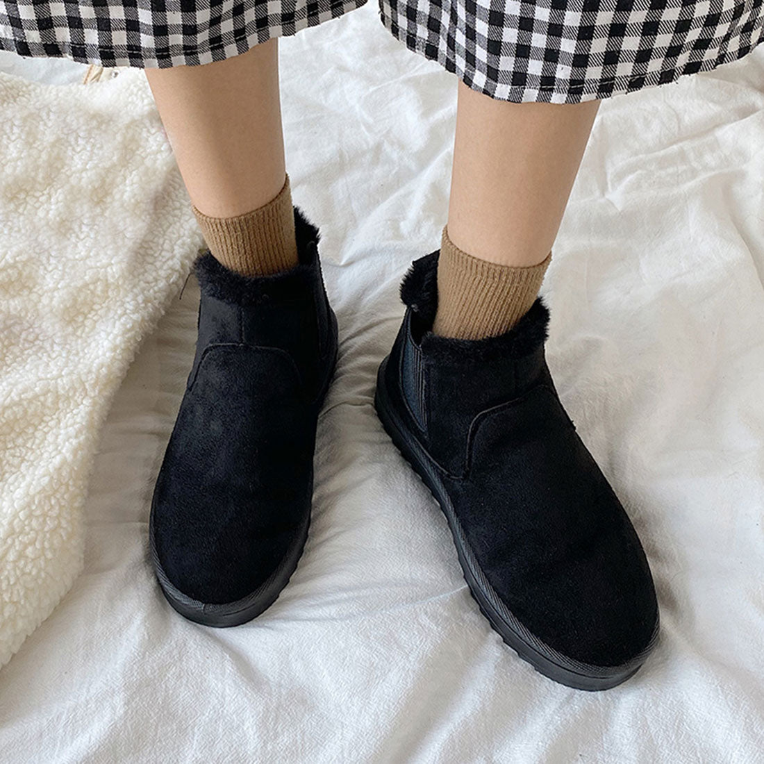 ムートンブーツ ブーツ モカシン 冬靴