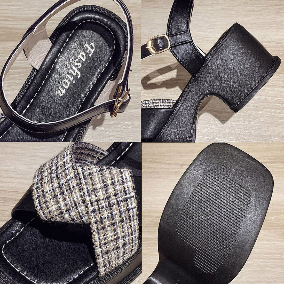 Platform Sandals with Cross Straps for Korea Spring/Summer