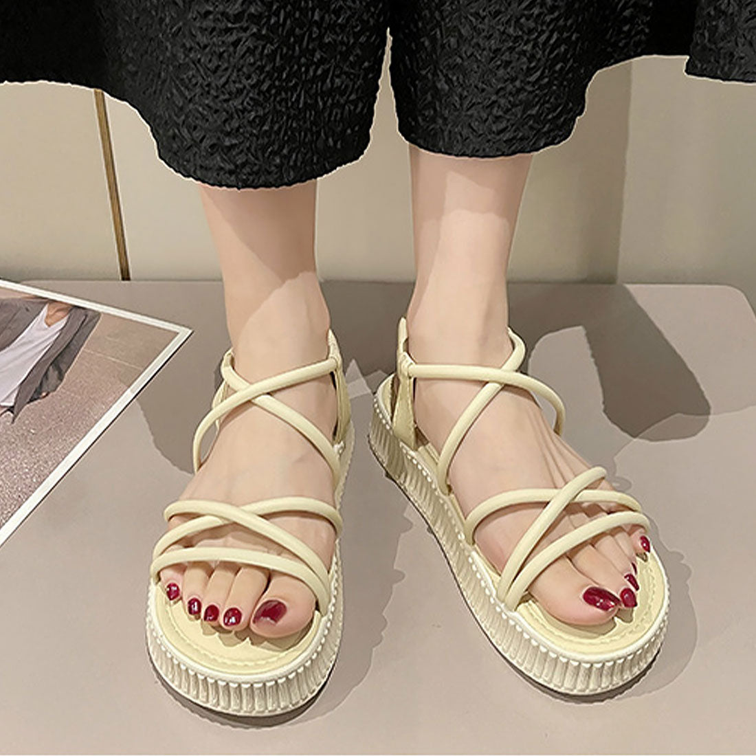 厚底サンダル ストラップサンダル 夏