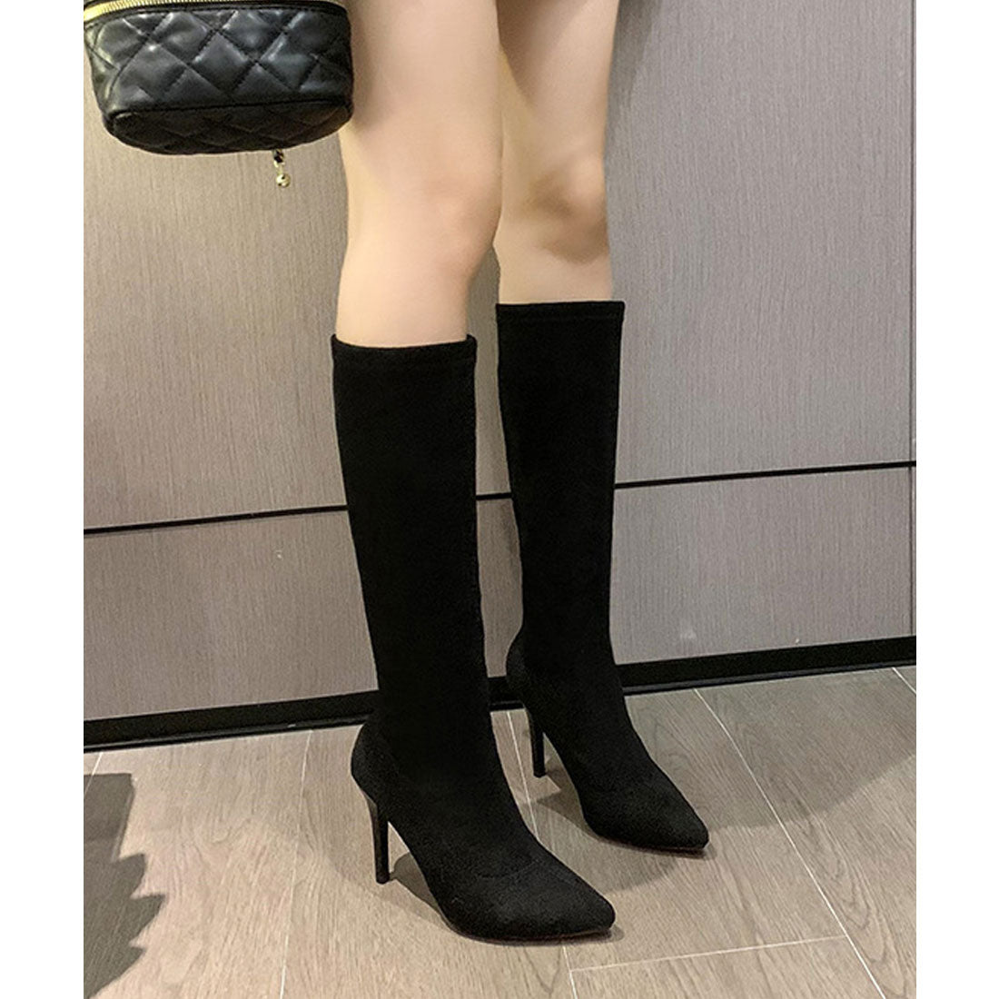 ミニミニストア miniministore ロングブーツ ニーハイブーツ レディース,ブラック