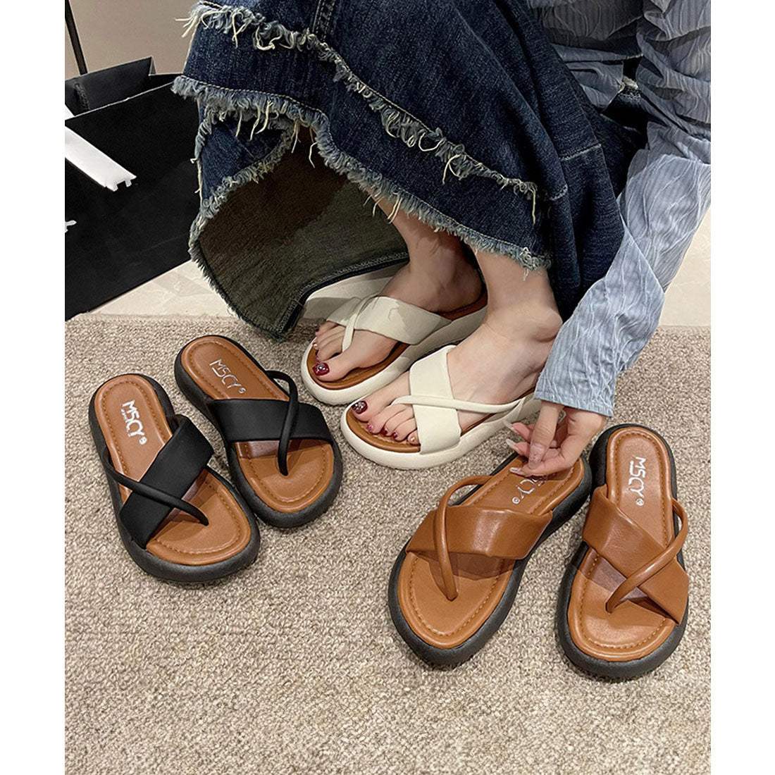 ミニミニストア miniministore トングサンダル 厚底サンダル 美脚 夏靴