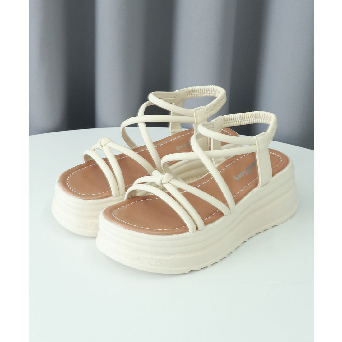 ミニミニストア miniministore 厚底 ストラップサンダル 美脚 夏靴 （ブラック） ブラック