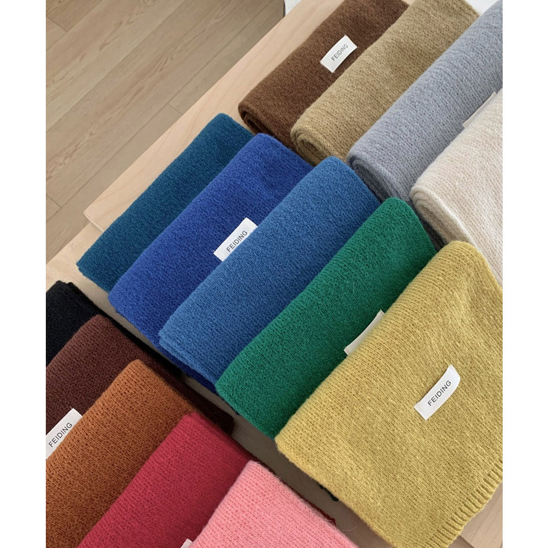 ミニミニストア miniministore ニットマフラー韓国風 無地ニットストール
