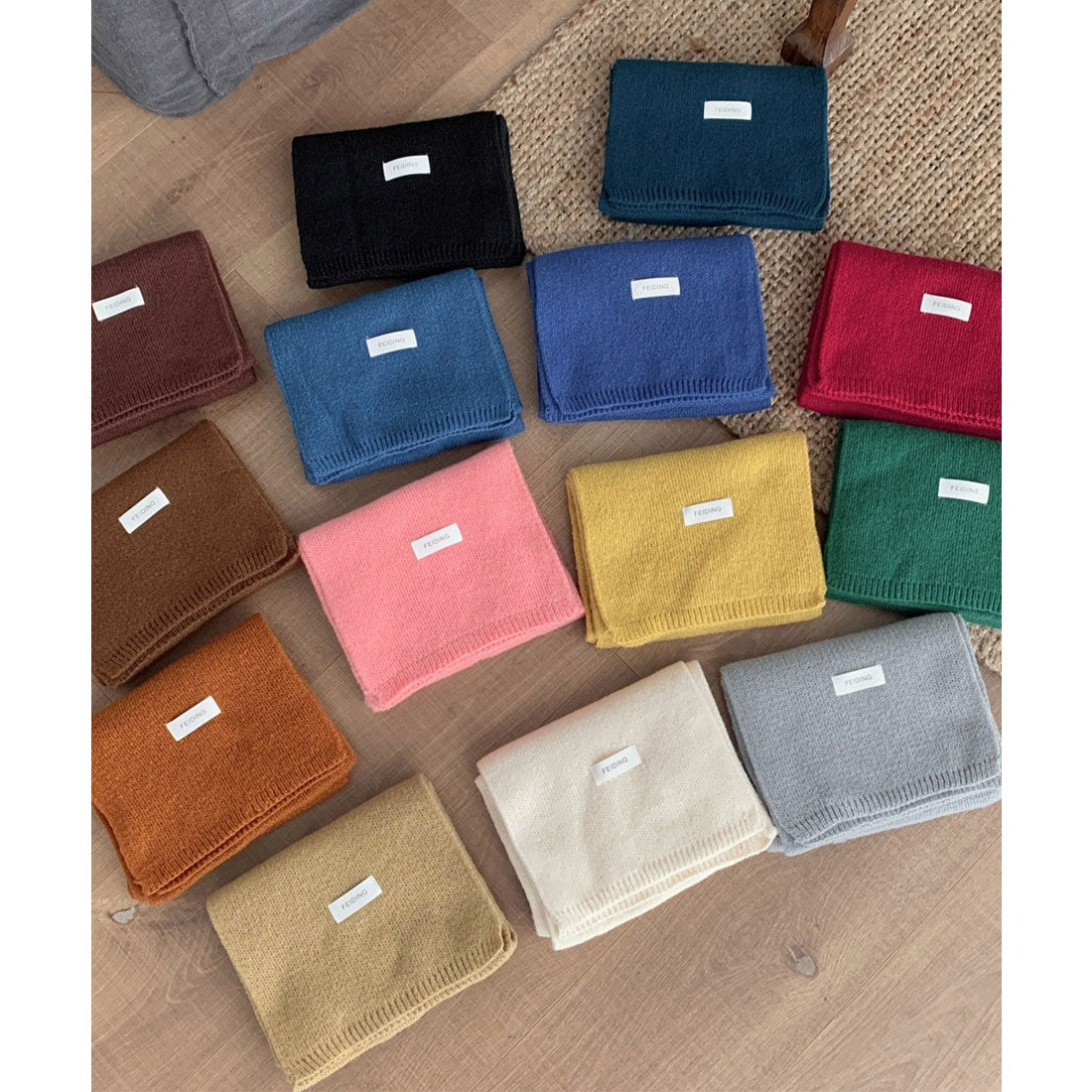 ミニミニストア miniministore ニットマフラー韓国風 無地ニットストール