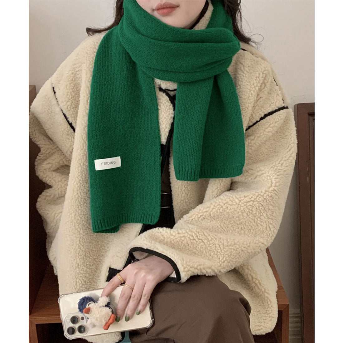 ミニミニストア miniministore ニットマフラー韓国風 無地ニットストール