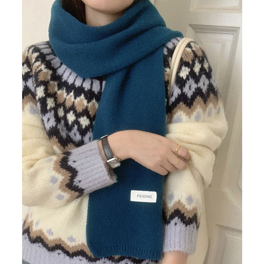 ミニミニストア miniministore ニットマフラー韓国風 無地ニットストール