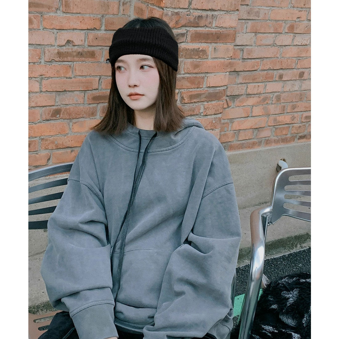 ミニミニストア miniministore 猫耳リブニットヘアバンド 幅広い 髪留め （ピンク） ピンク