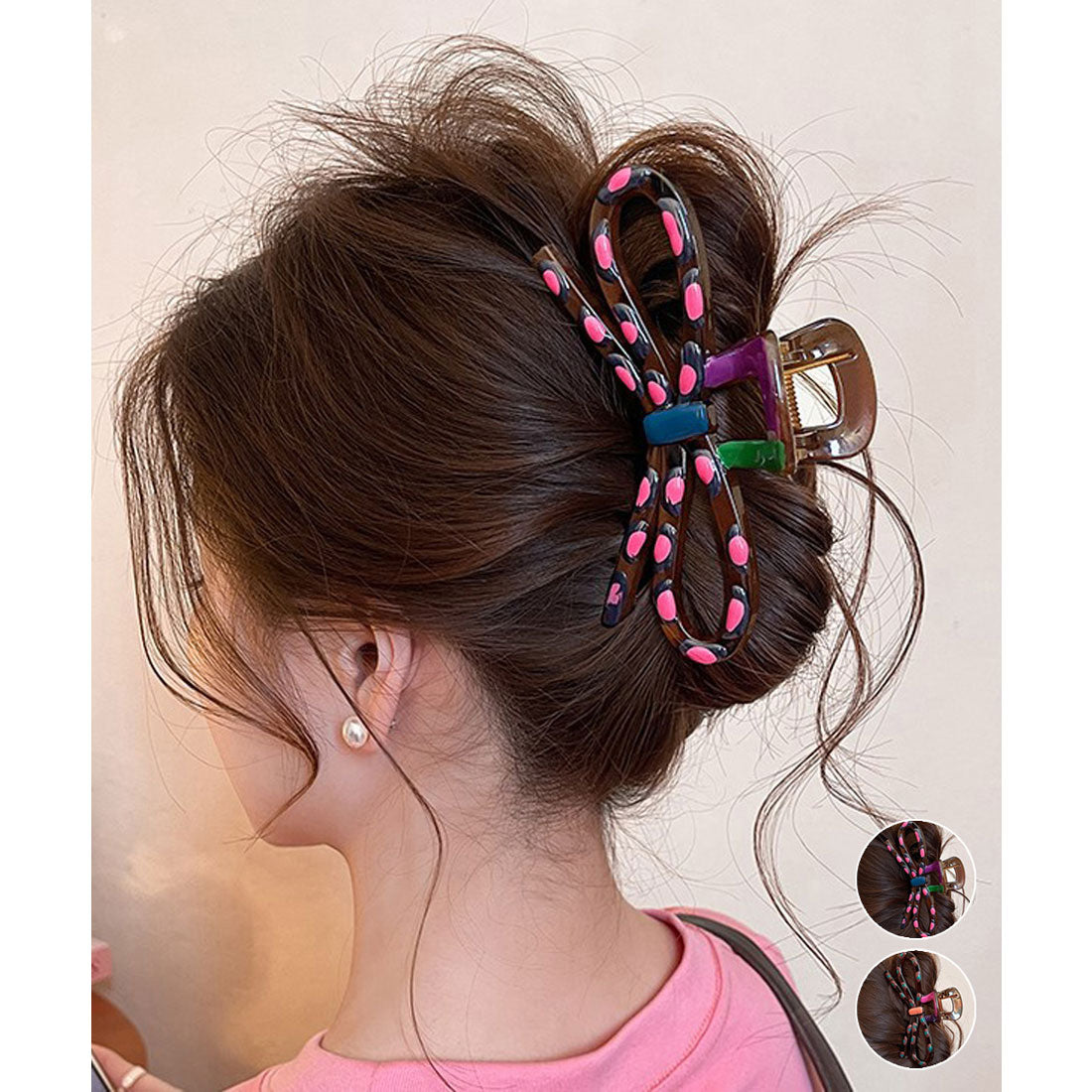 ミニミニストア miniministore バンスクリップ ドーパミン ヘアクリップ （フューシャピンク*ドット） フューシャピンク*ドット