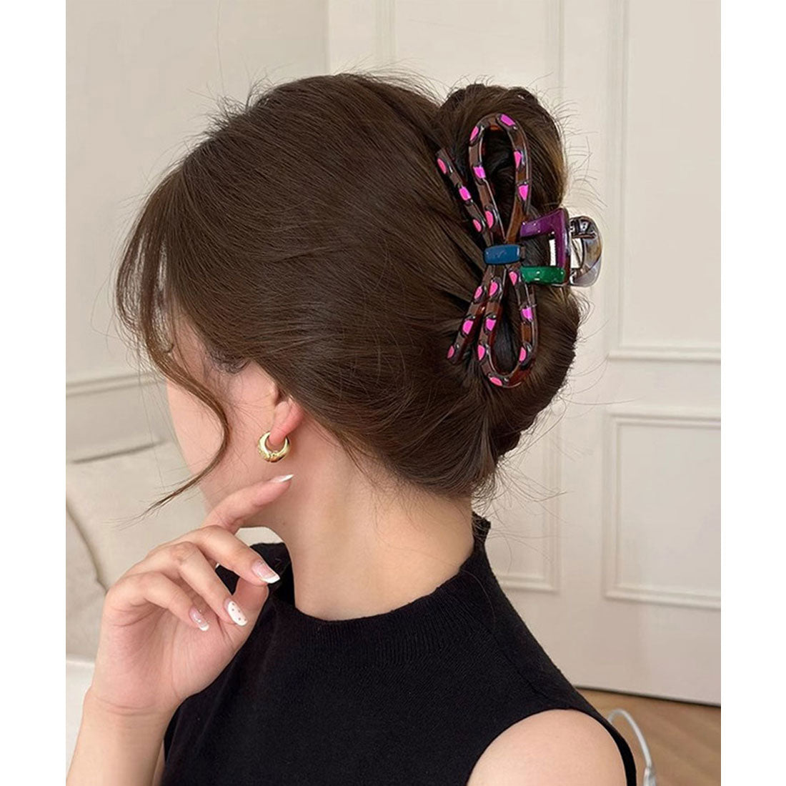 ミニミニストア miniministore バンスクリップ ドーパミン ヘアクリップ （フューシャピンク*ドット） フューシャピンク*ドット
