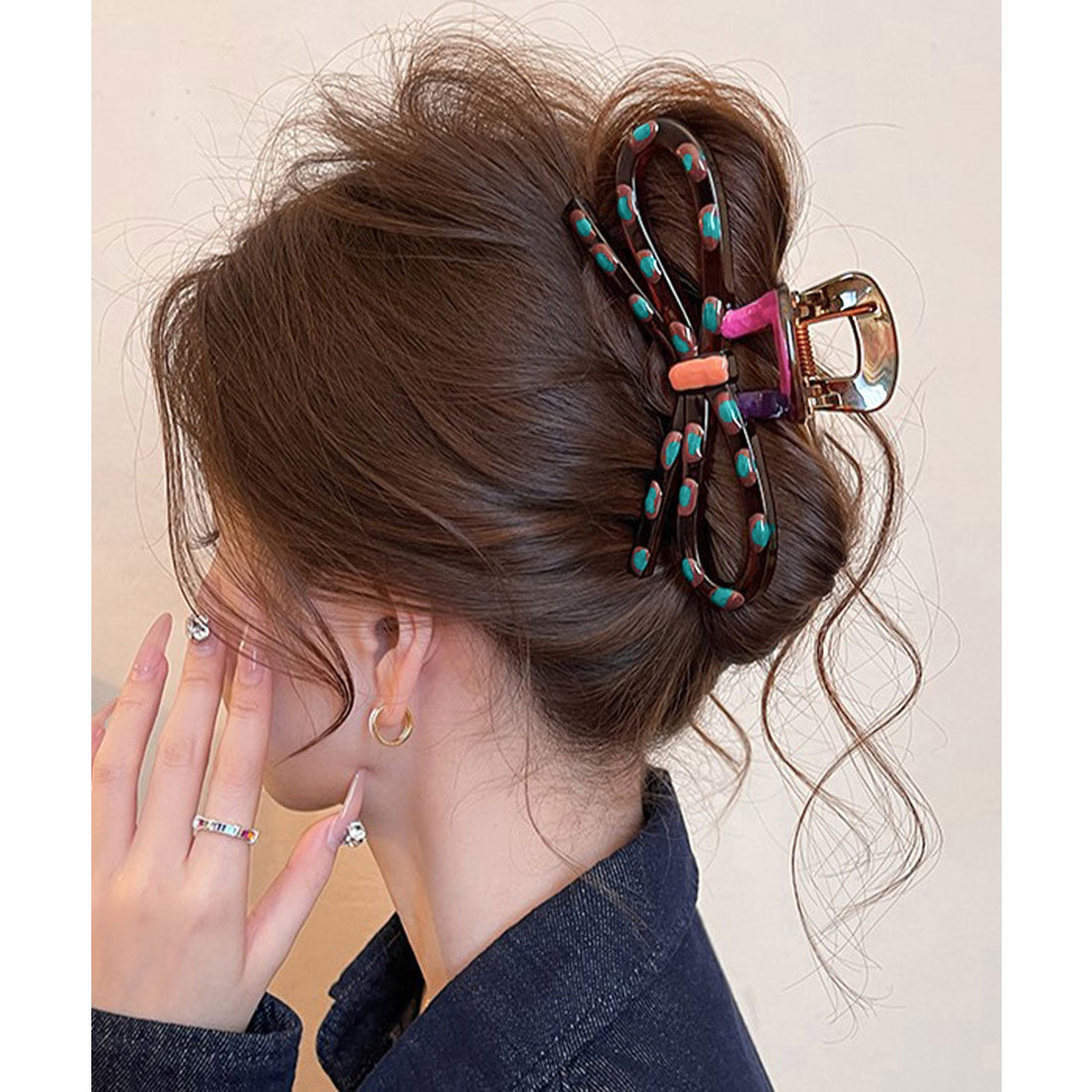 ミニミニストア miniministore バンスクリップ ドーパミン ヘアクリップ （ブルーグリーン*ドット） ブルーグリーン*ドット