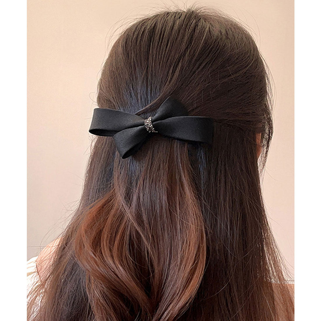 ミニミニストア miniministore ヘアクリップ リボンヘアピン 韓国風 （ブラック） ブラック