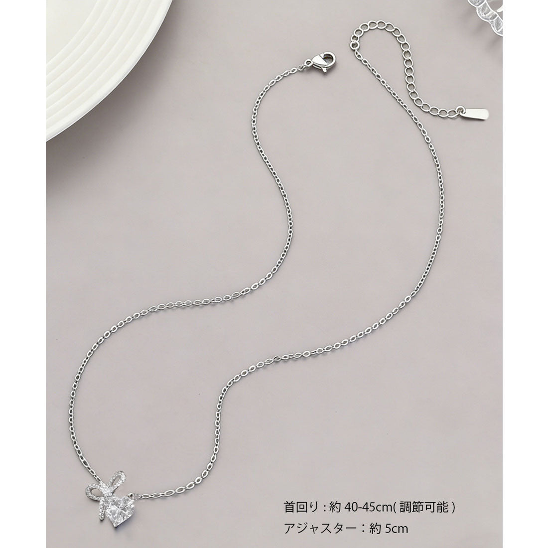ミニミニストア miniministore ハートモチーフネックレスペンダント韓国風 （シルバー） シルバー
