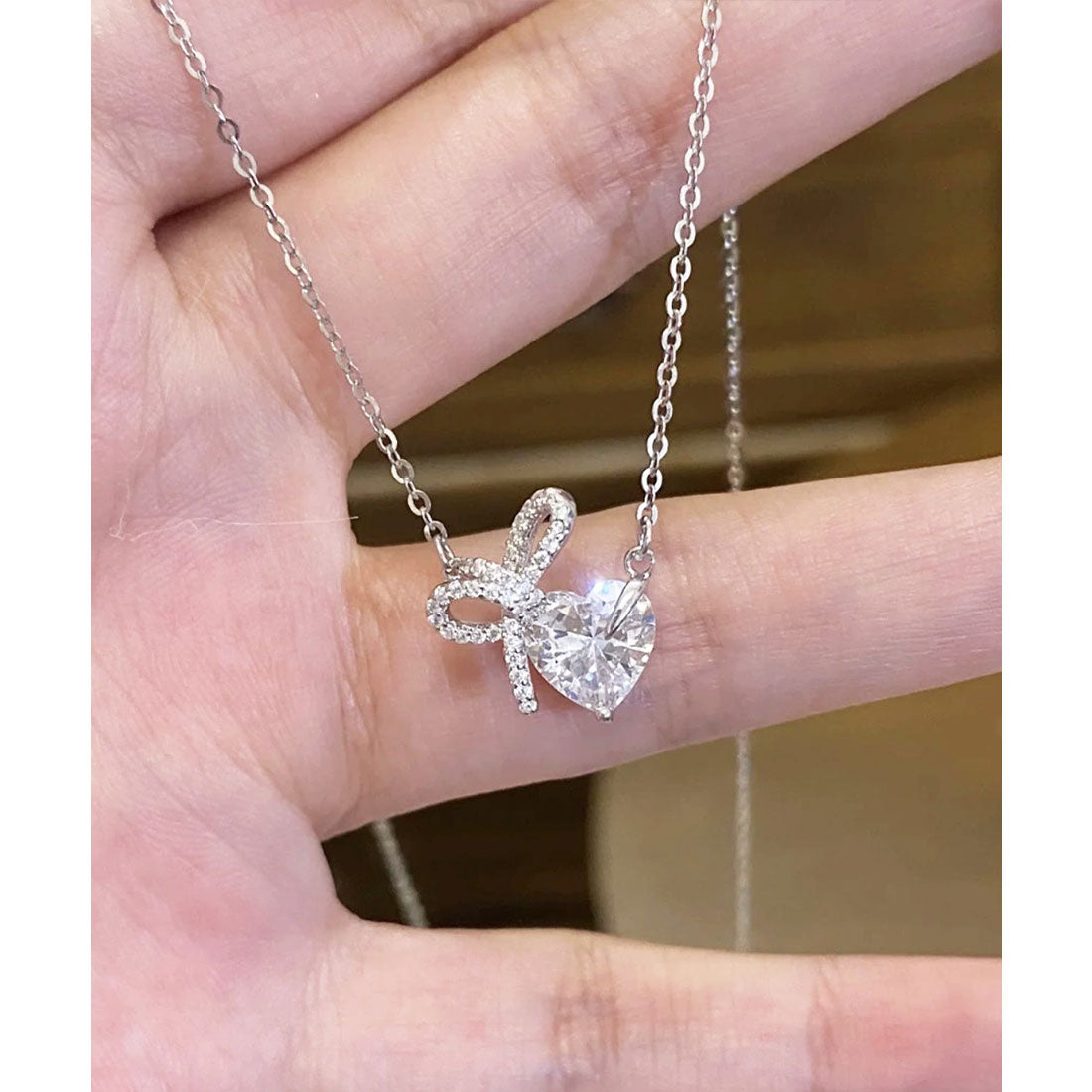 ミニミニストア miniministore ハートモチーフネックレスペンダント韓国風 （シルバー） シルバー