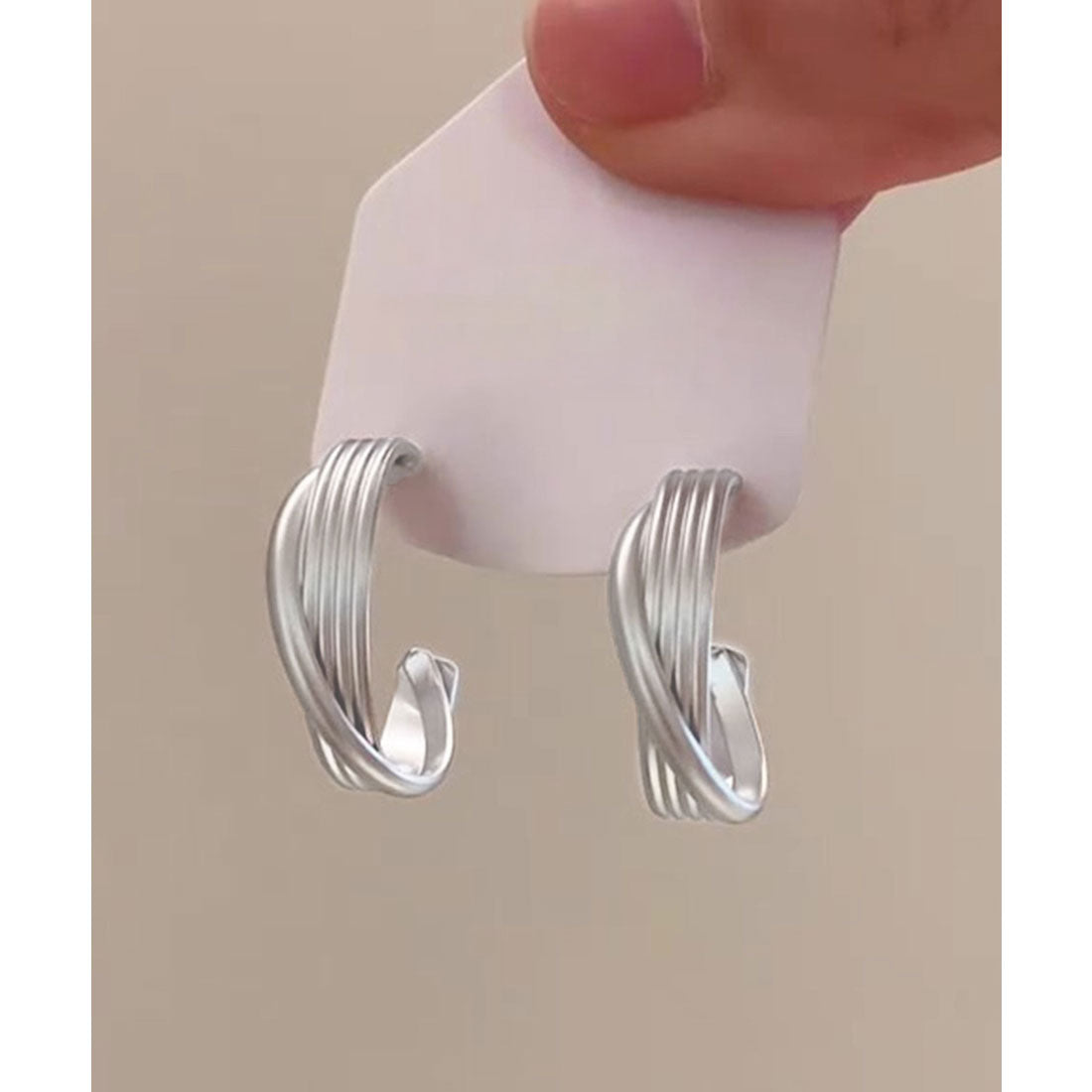 ミニミニストア miniministore フープピアス C型スタッドピアス 両耳用 （シルバー） シルバー