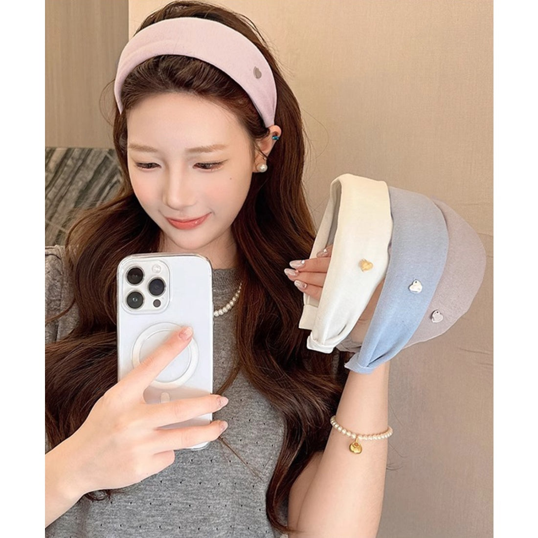 ミニミニストア miniministore ワイドカチューシャ シンプル 大人可愛い （ライトピンク） ライトピンク