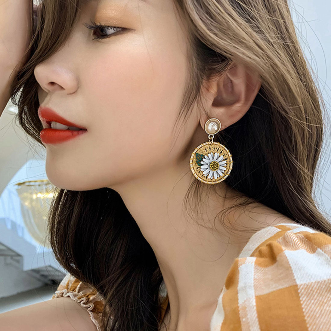 大ぶり ピアス フラワー パール 画像参照
