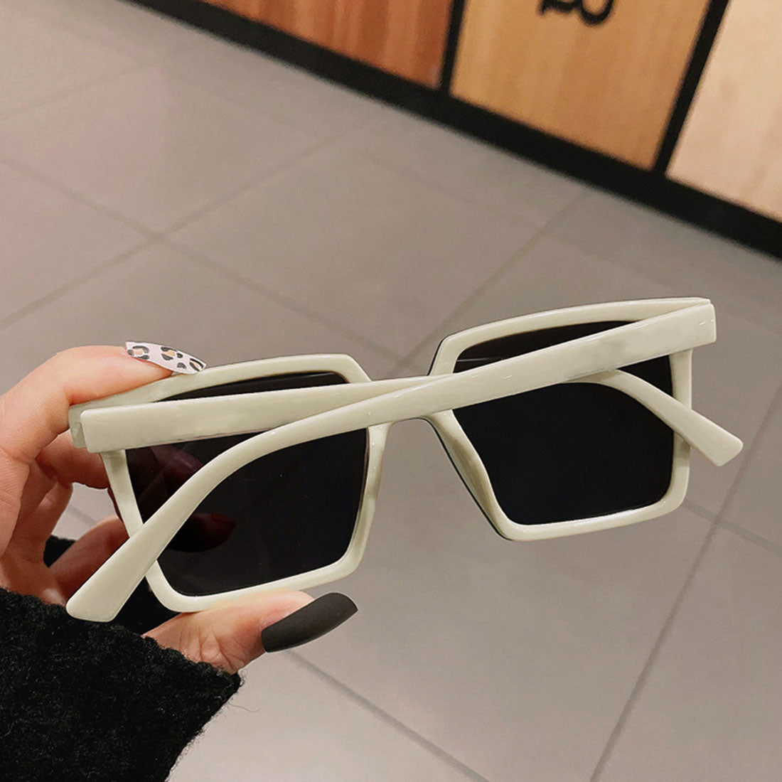 スクエアサングラス ビックフレームメガネ