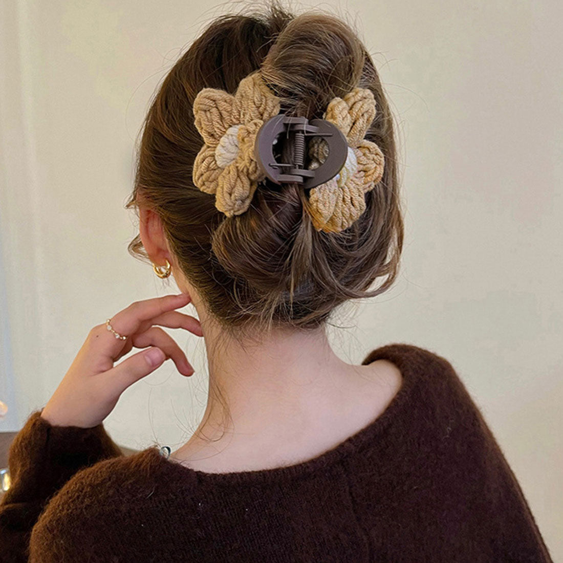 ヘアクリップレディース 花バンスクリップ