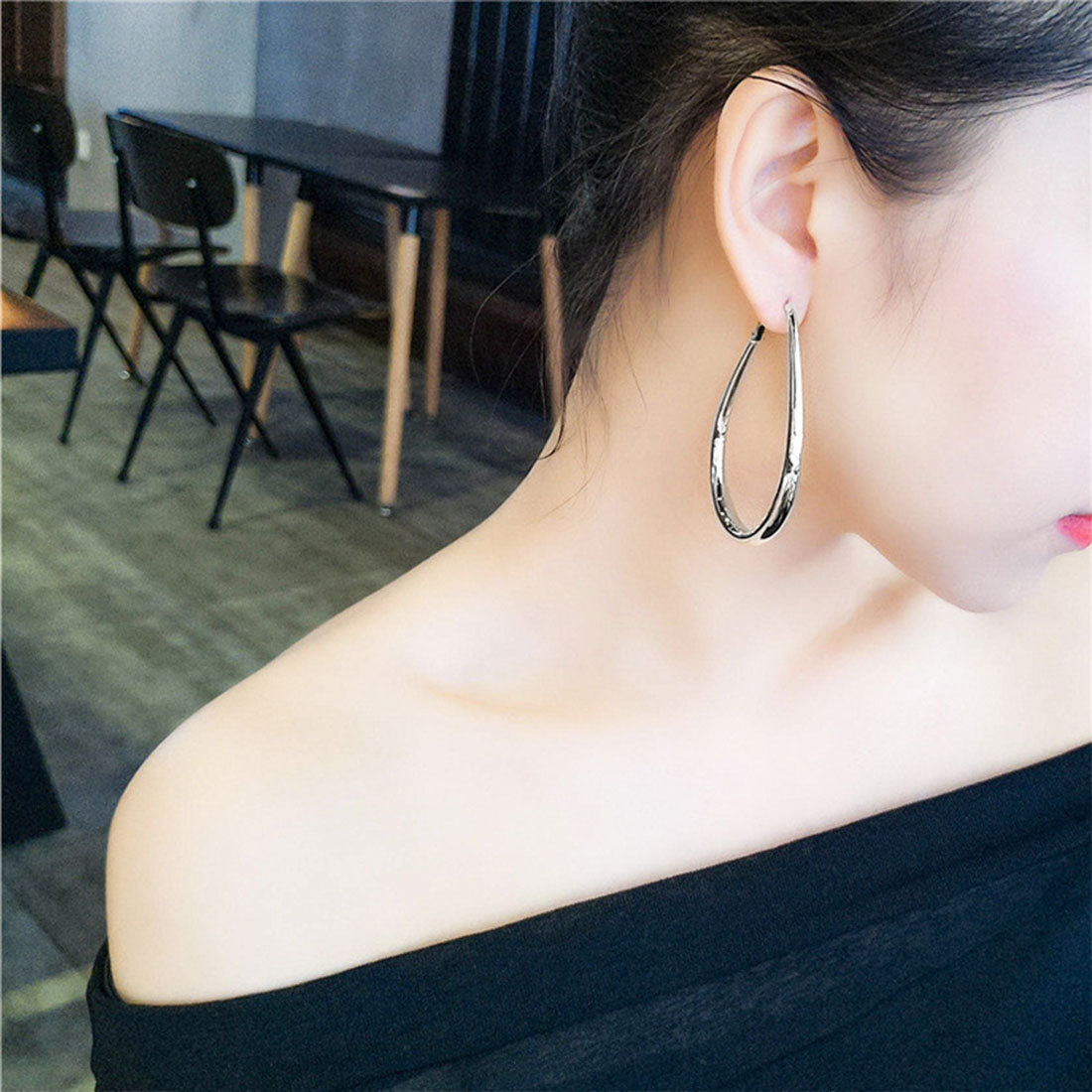 ピアス 水滴形ピアス 韓国風 耳飾り シルバー