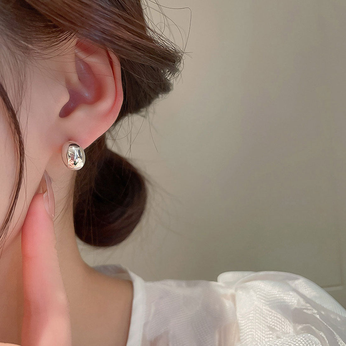 カシューナッツピアス ミニピアス シルバー