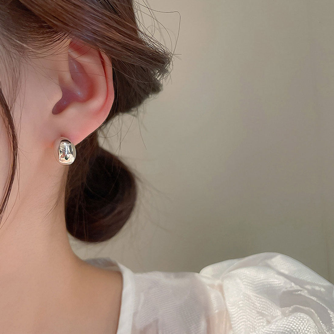 カシューナッツピアス ミニピアス シルバー