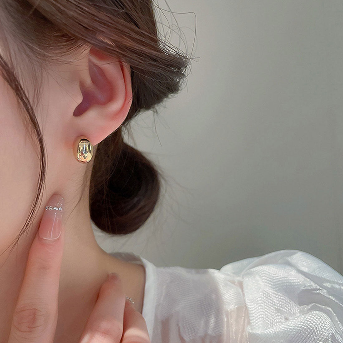 カシューナッツピアス ミニピアス シルバー