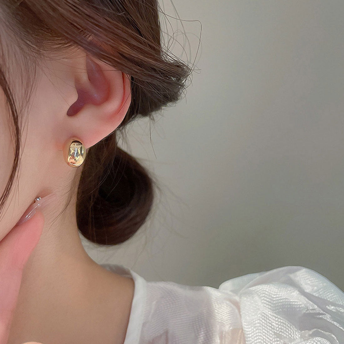 カシューナッツピアス ミニピアス ゴールド