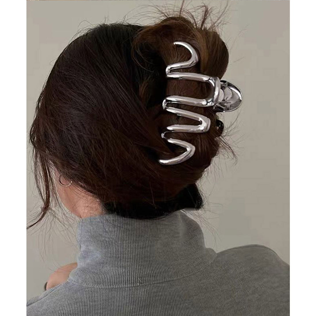 ウェーブヘアクリップ メタルヘアクリップ ゴールドB（艶なし）