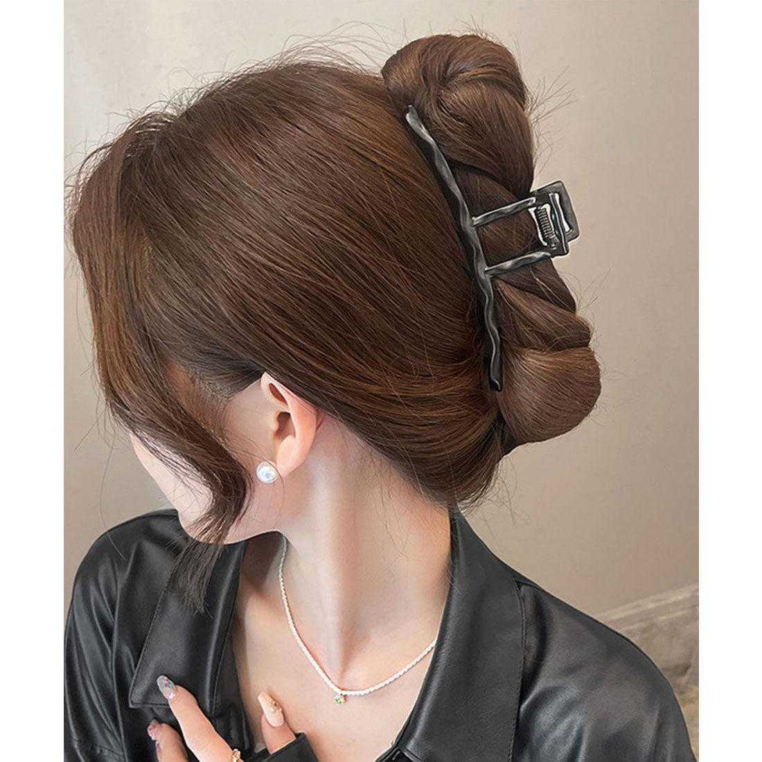 ミニミニストア miniministore バンスクリップ ヘアクリップ ウェーブ （ブラック） ブラック