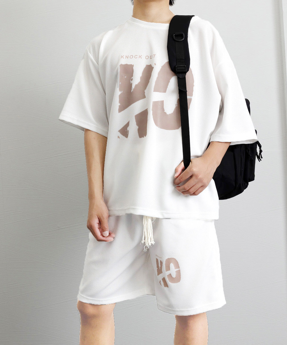 miniministore Men's T-shirt Set Up Short Sleeve Summer Clothes