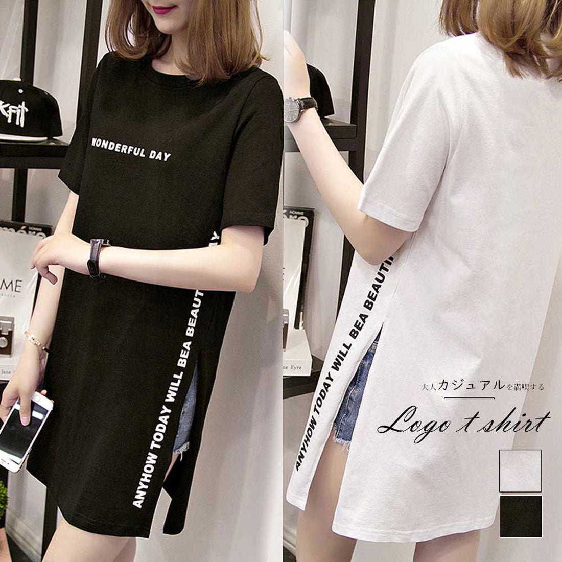 ロゴtシャツ レディース 半袖カジュアル