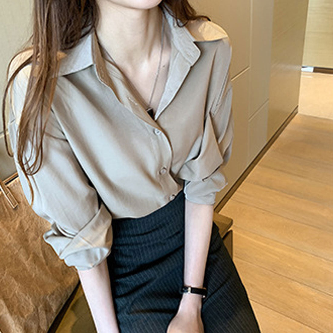 シャツ ブラウス レディース ロング