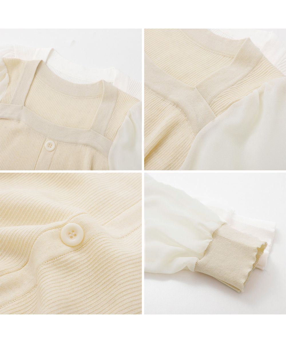 ミニミニストア miniministore シャツブラウス 袖切り替え ニットソー