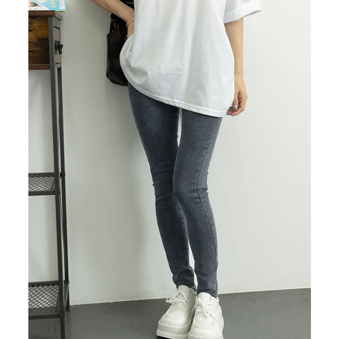 ミニミニストア miniministore デニムパンツ ハイウエストタイトジーパン