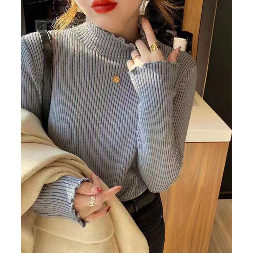 Fleecelined knit tops for women, warm