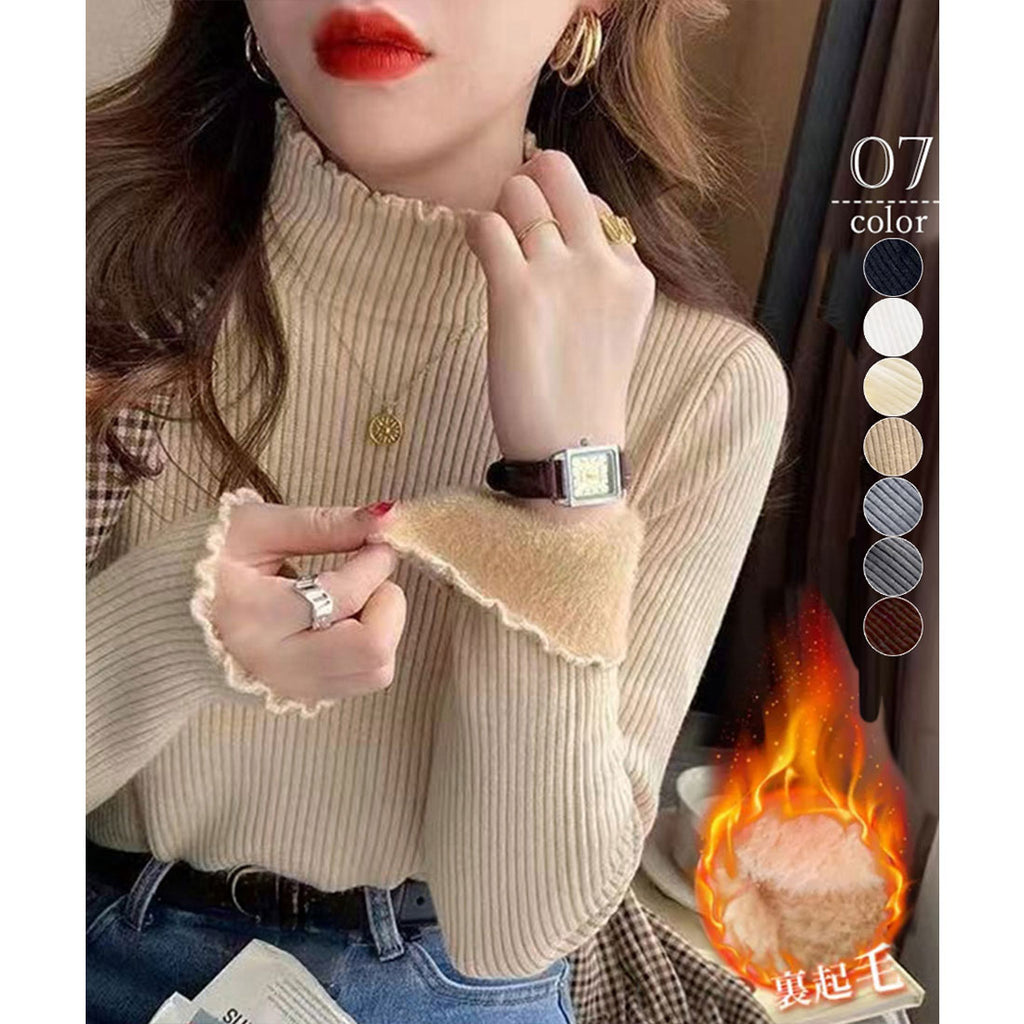 Fleecelined knit tops for women, warm