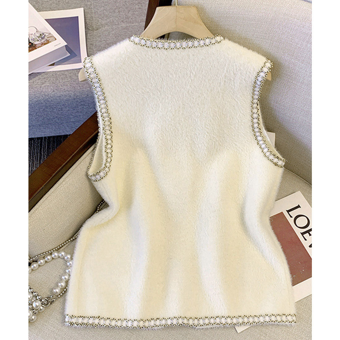 ミニミニストア miniministore モヘア風ニットベストレディース韓国風秋服 （オフホワイト） オフホワイト