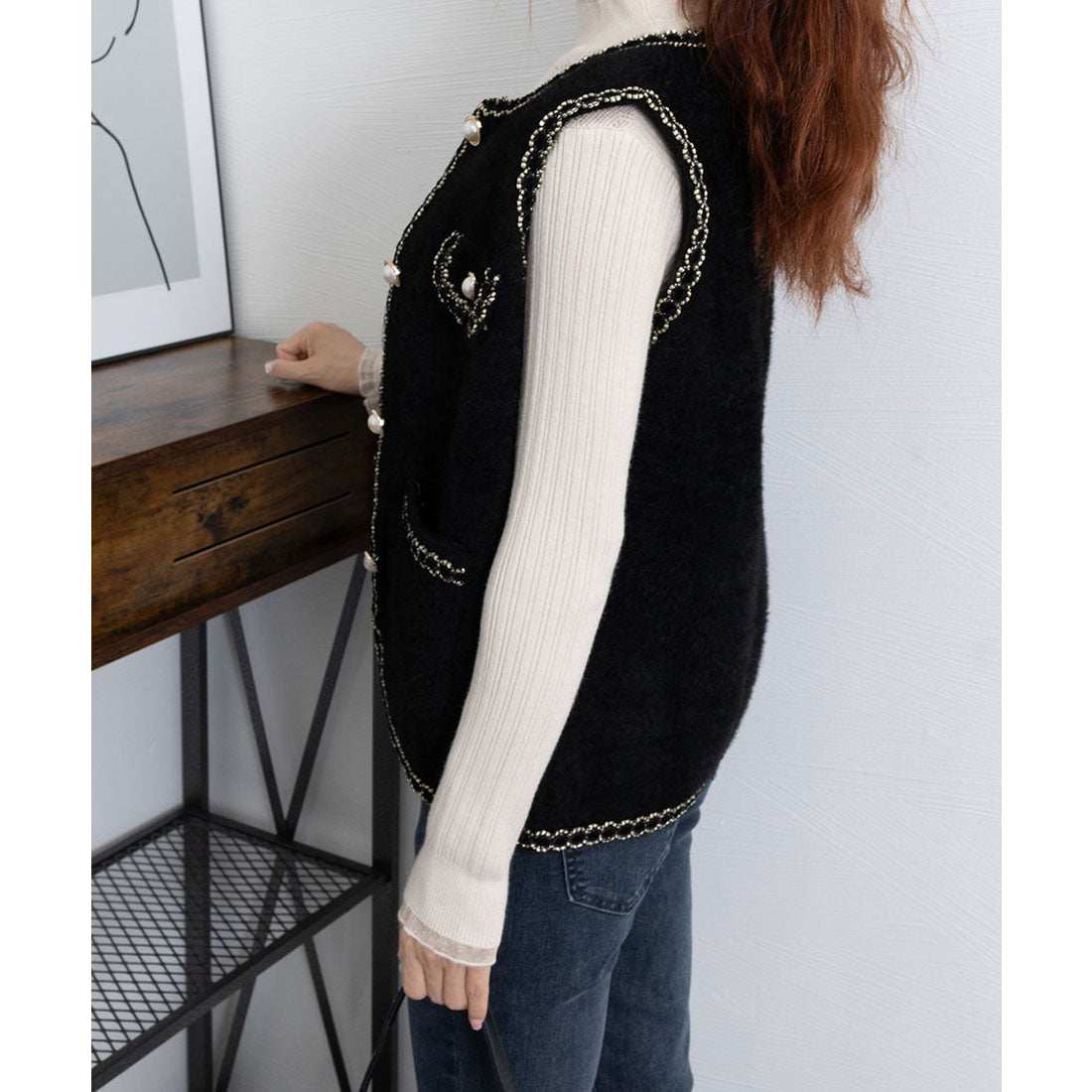 ミニミニストア miniministore モヘア風ニットベストレディース韓国風秋服 （オフホワイト） オフホワイト
