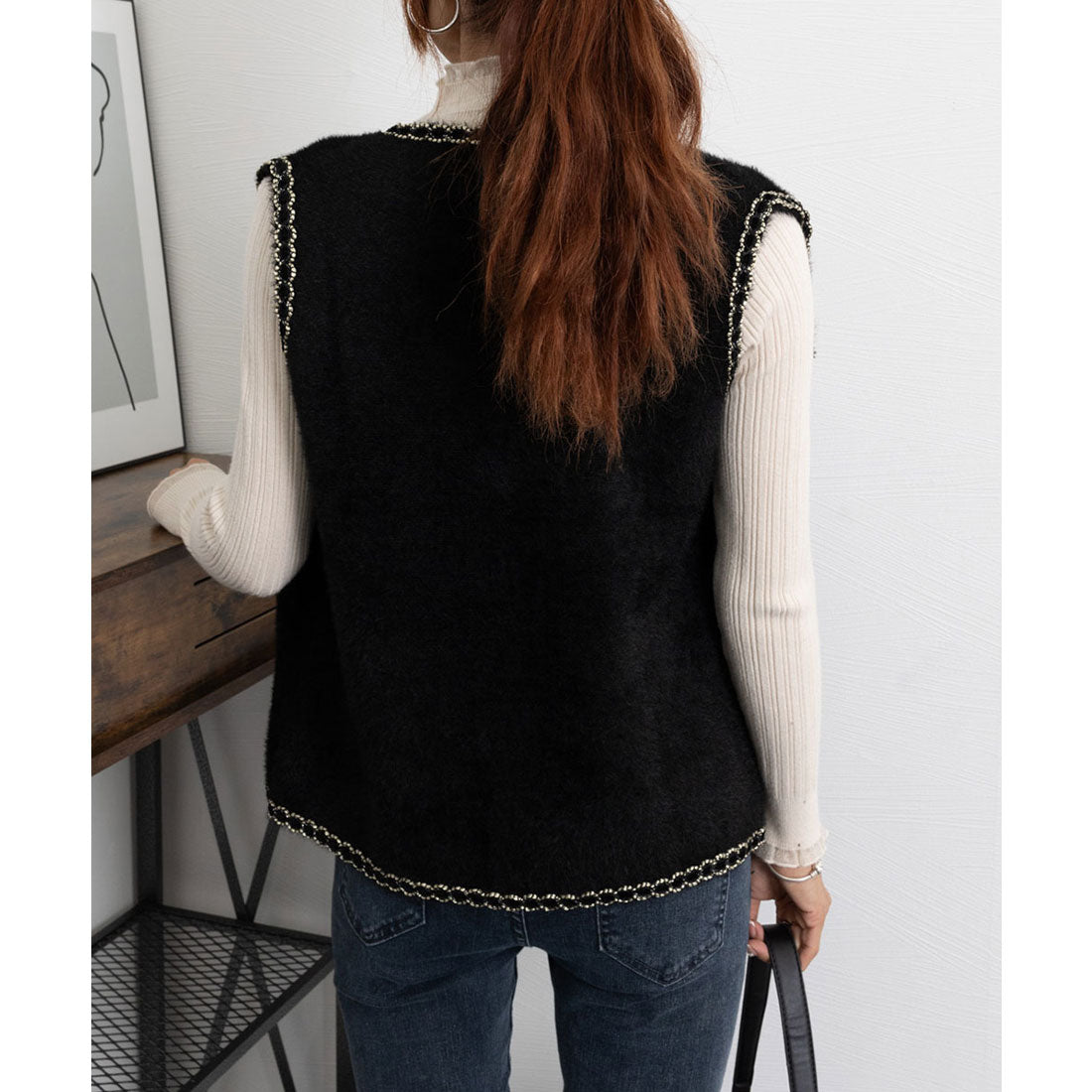 ミニミニストア miniministore モヘア風ニットベストレディース韓国風秋服 （オフホワイト） オフホワイト