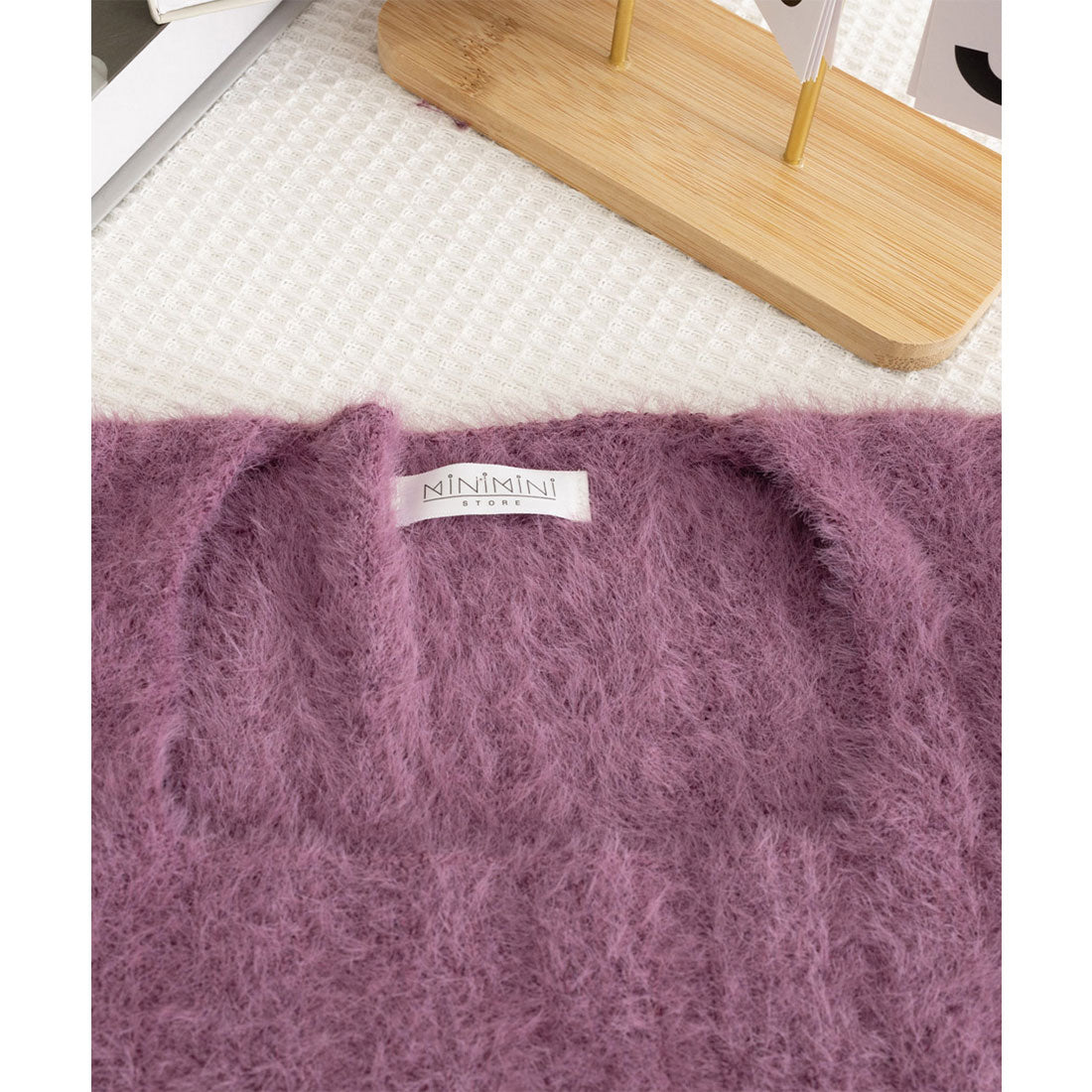 ミニミニストア miniministore ショート丈 シャギーニットトップス韓国風
