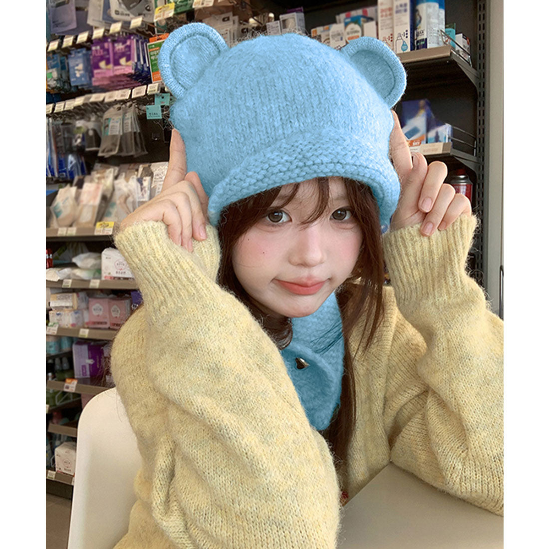 ミニミニストア miniministore くま耳ニット帽 レディース 韓国風