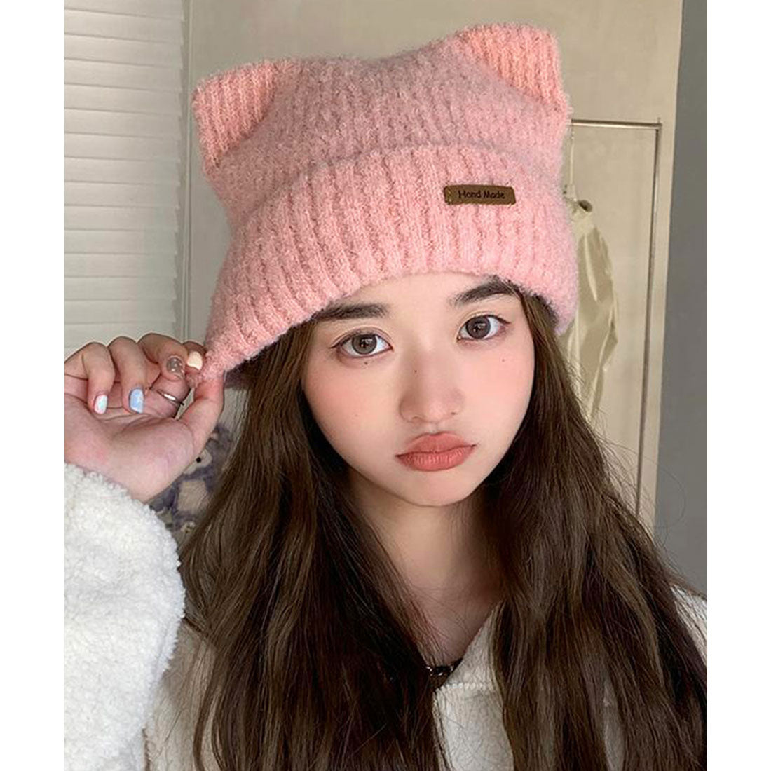 ミニミニストア miniministore 猫耳ビーニー リブニット帽子 レディース