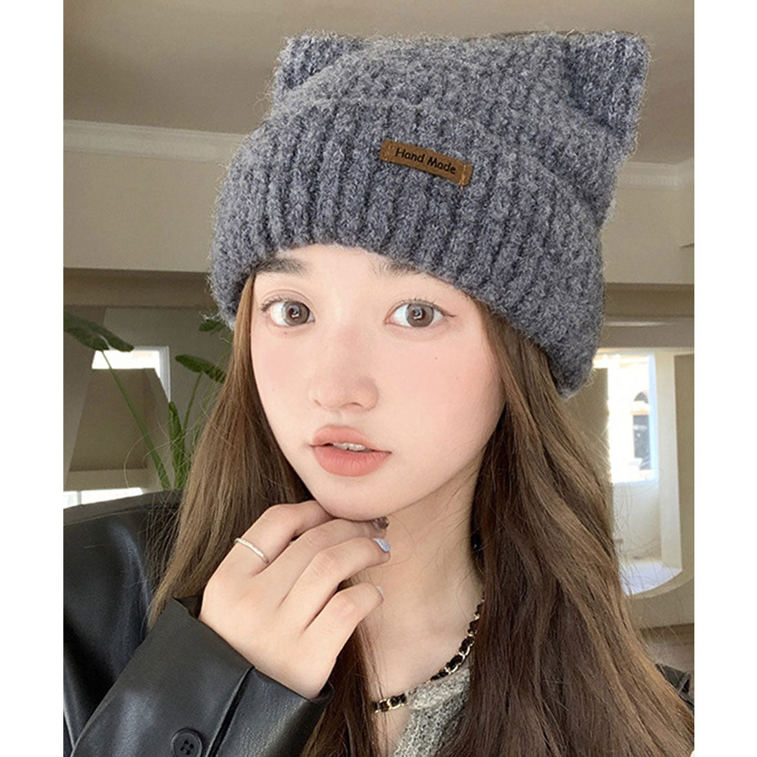 ミニミニストア miniministore 猫耳ビーニー リブニット帽子 レディース