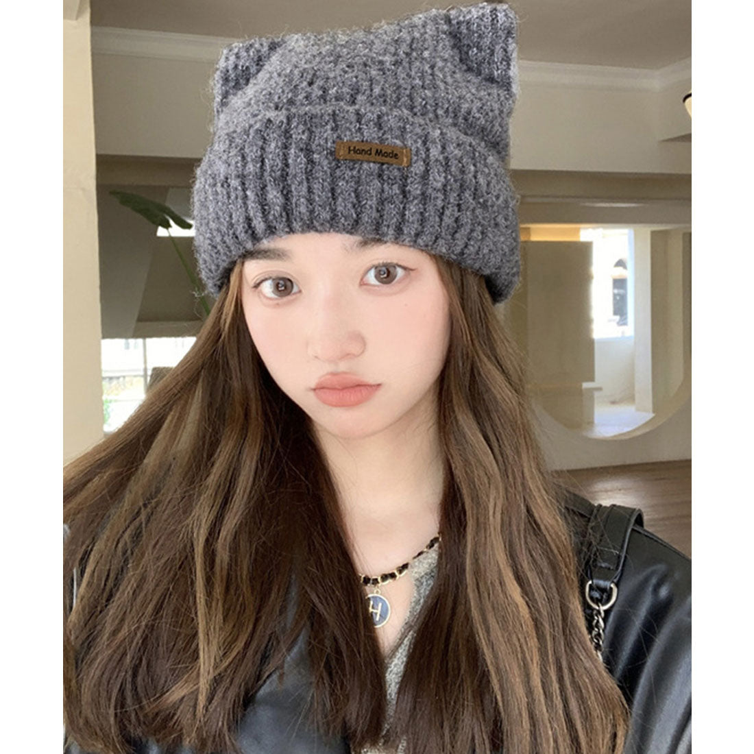 ミニミニストア miniministore 猫耳ビーニー リブニット帽子 レディース