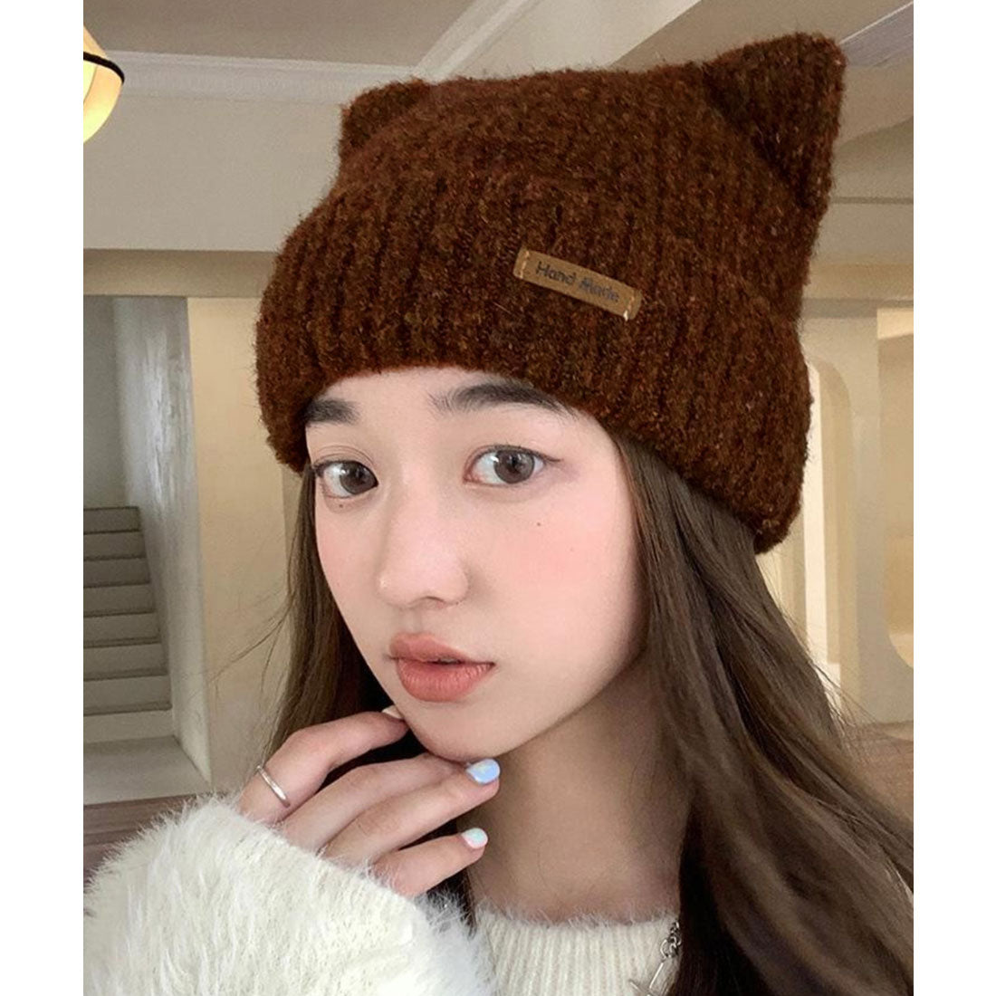 ミニミニストア miniministore 猫耳ビーニー リブニット帽子 レディース