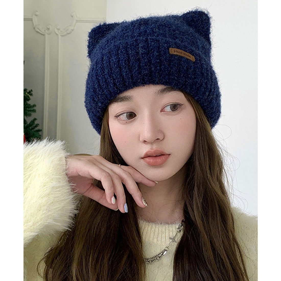 ミニミニストア miniministore 猫耳ビーニー リブニット帽子 レディース